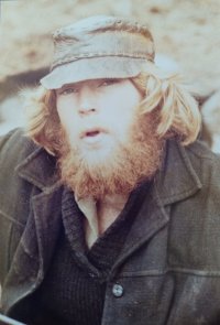 Phil in 1983, with full beard and leather hat